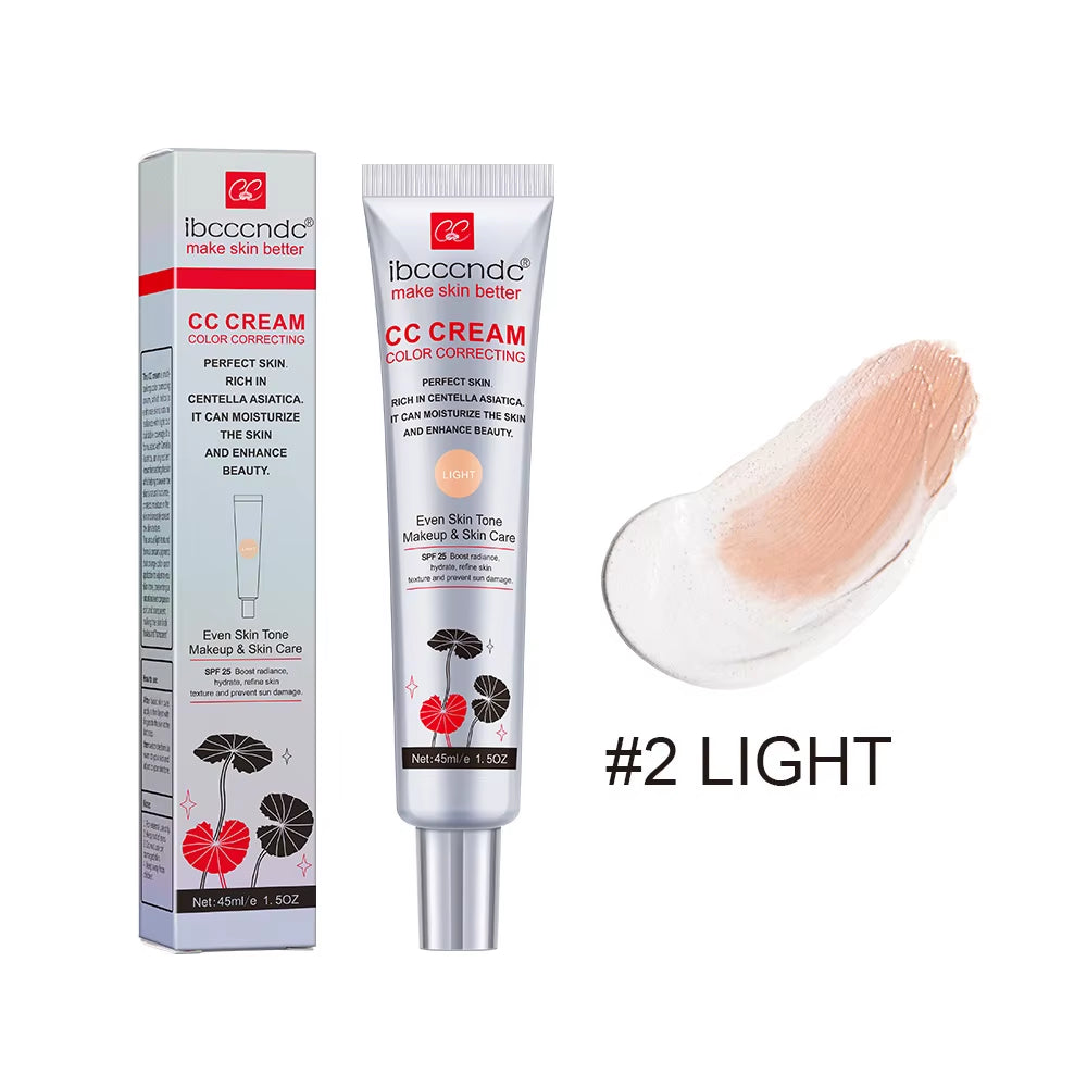 45Ml Color Correcting CC Cream Facial Centella Asiatica Repair BB Cream Natural Concealer Whitening Liquid Foundation Cosmetics