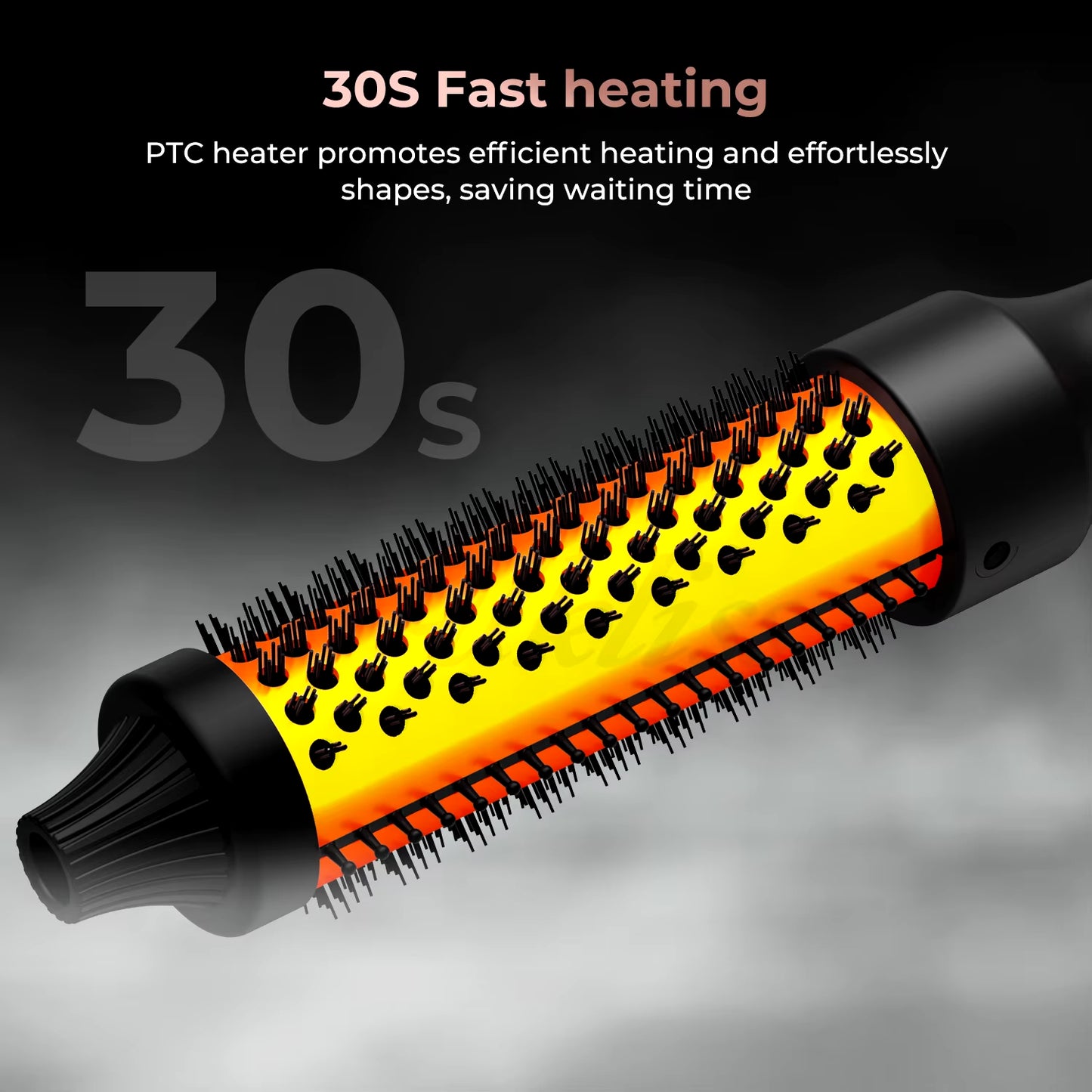 Curling Thermal Brush Double PTC Heated Curling Iron Brush Anti-Scald round Brush 32Mm Hair Curler Hot Volumizing Brush Styler