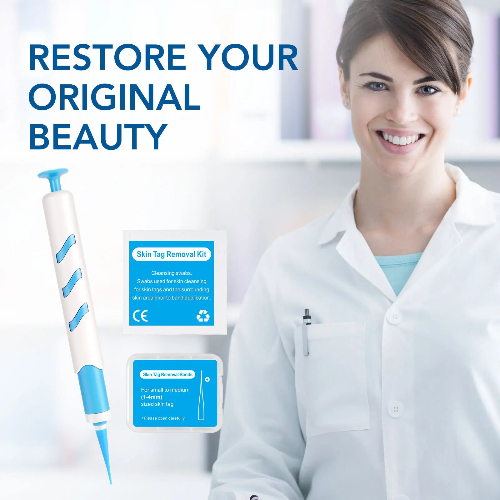 3 In1 Painless Auto Skin Tag Mole Wart Removal Kit Cleaning Tool Care Body Wart Dot Treatment for 1-4Mm Beauty Health Hot Sale