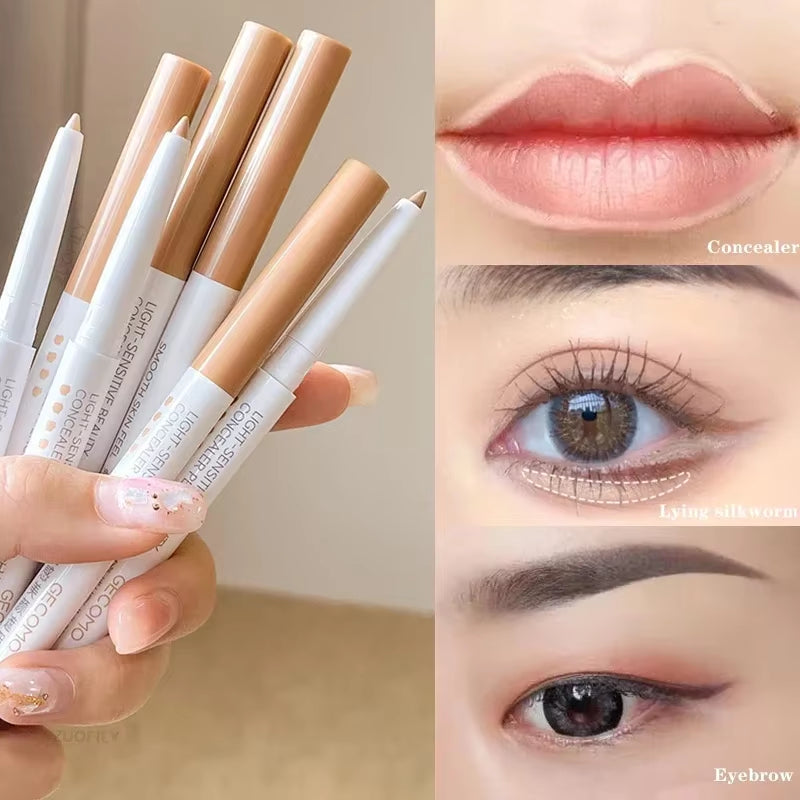 Lying Silkworm Full Cover Concealer Cover Stick Pencil Conceal Spot Blemish Foundation Waterproof Eyebrow Lip Contouring Makeup