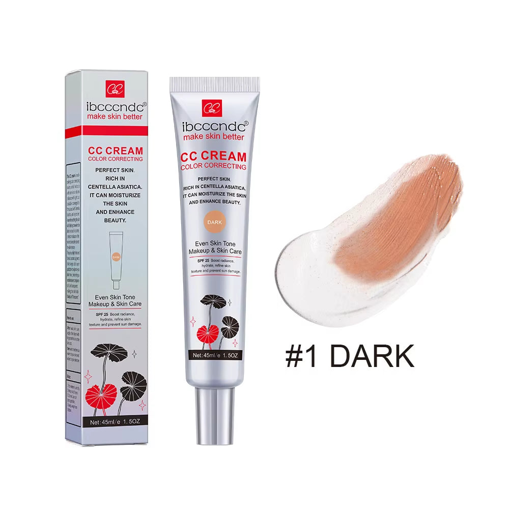 45Ml Color Correcting CC Cream Facial Centella Asiatica Repair BB Cream Natural Concealer Whitening Liquid Foundation Cosmetics